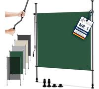 KESSER® Store extérieur Vertical 100x310cm Extensible & Opaque | Store Vertical avec manivelle sans perçage | Paravent de Balcon & Coupe-Vent pour Jardin & terrasse Imperméable Vert foncé