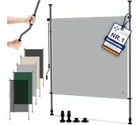 KESSER® Store extérieur Vertical 200x310cm Extensible & Opaque | Store Vertical avec manivelle sans perçage | Paravent de Balcon & Coupe-Vent pour Jardin & terrasse Imperméable Gris