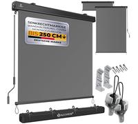 KESSER® Store Vertical Extérieur Avec Mécanisme à Manivelle - Protection Solaire et Visuelle Pour Balcon et Terrasse - Coffre de Store Gris - 140 x 250 cm