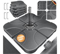 KESSER® Support pour parasol 4 pièces Poids du parasol Support pour parasol déporté Croix de sol 60 litres / 80 kg pouvant être remplie d'eau ou de sable Connecteur métallique inclus Support pour para