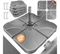 KESSER® Support pour parasol 4 pièces Poids du parasol Support pour parasol déporté Croix de sol 60 litres / 80 kg pouvant être remplie d'eau ou de sable Connecteur métallique inclus Support pour para