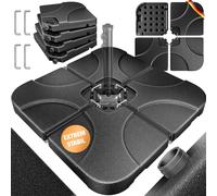 KESSER® Support pour parasol 4 pièces Poids du parasol Support pour parasol déporté Croix de sol 60 litres / 80 kg pouvant être remplie d'eau ou de sable Connecteur métallique inclus Support pour para