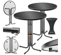 KESSER® Table de bistrot Ronde - Gastronomie Table de cocktail Résistante aux intempéries - Ø 80 cm x H 110 - 2 Set Noir