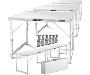 KESSER® Table Multifonctions Professionnelle 3 Pièces, 100 x 60 cm, à Tapisser 30 kg de Charge, Avec Fonction de Rallonge, Pliante, de Brocante et d'Appoint
