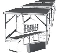 KESSER® Table multifonctions Profi 3 pièces, 100 x 60 cm, table à tapisser 30kg de charge par table Avec fonction d'extension Table pliante Table de marché aux puces Table d'appoint Table polyvalente