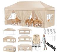 KESSER® Tonnelle pliante 6 x 3 m Tente de jardin ajustable et étanche + sac d'ancrage Système de montage pop-up Protection UV 50+ Tente de réception