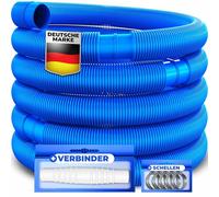 KESSER® Tuyau de bassin | Tuyau de piscine avec manchons | Tuyau solaire pour piscine et bassin | Tuyau d'aspiration | Tuyau de pompe | Tuyau d'eau flexible 12m / Ø 38mm, Bleu