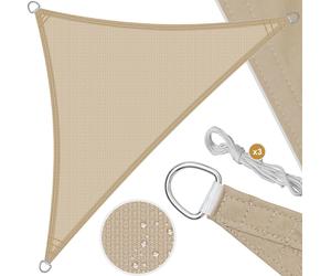 KESSER® - Voile d'ombrage, protection solaire et coupe-vent | Tissu HDPE | Imperméable et résistant au vent | Triangle | Coutures renforcées à 5 points pour une grande robustesse et stabilité. Idéal p