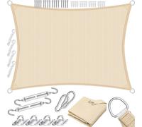 KESSER® Voile d'ombrage Protection solaire Protection contre le vent | Tissu HDPE | imperméable & coupe-vent | 5 coutures transversales robustes & stables Ombrage pour jardin balcon terrasse