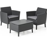 Keter 17205935 Allibert Salemo WS Balcony Set Lounge Set Meubles de jardin Balcon Set Graphite