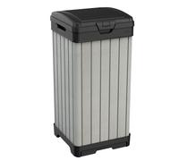 Keter 235916 Poubelle d'extérieur, Gris, 125 L en Résine, 41 x 41 x 87.4 cm