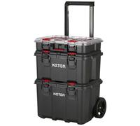 KETER 250927 Stack n Roll Boîte à outils vide noir