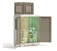Keter 9735200 Armoire conteneur avec couvercle pour tri sélectif, en plastique, beige, 68 x 39 x 92 cm
