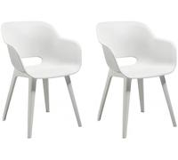KETER AKOLA 2x Chaise ergonomique, 56,5 x 55 x 80 cm, blanc 17207305
