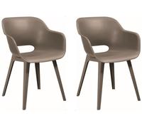 KETER AKOLA 2x Chaise ergonomique, 56,5 x 55 x 80 cm, cappuccino 17207305