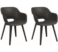 KETER AKOLA 2x Chaise ergonomique, 56,5 x 55 x 80 cm, graphite 17207305