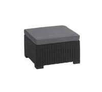 Keter Allibert by California Table d'appoint en Plastique pour Jardin, terrasse et Balcon, Ronde, Aspect rotin, carrée, Gris Anthracite, 68 x 68 x 35 cm