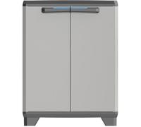 KETER | ARMOIRE BASSE LINEAR, Noir / Gris / Bleu, 68 x 39 x 90 cm