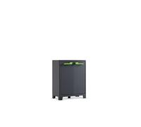 Keter Armoire Basse Moby - Armoire de Rangement en Résine - Étagères Modulables, Pieds Surélevés - Cuisine, Garage, Atelier, Placard - 80 x 44 x 100 cm - Anthracite