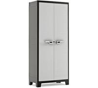 Keter Armoire Haute Titan - Armoire de Rangement en Résine - Étagères Modulables, Pieds Réglables, Charnières Métalliques - Cuisine, Garage, Atelier, Placard - 80 x 44 x 182cm - Noir/Gris