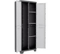 Keter Armoire de rangement utilitaire Linear 68 x 39 x 173 cm gris/noir