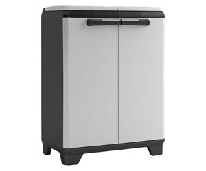 Keter Armoire de recyclage Split Premium noir plastique 220 l, Poubelle, Gris, Noir