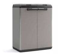 KETER Armoire de tri SPLIT BASIC pour 2 sacs poubelles 110L gris/noir
