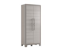 Keter Armoire Haute Utilitaire Gulliver - Armoire de Rangement en Résine - Étagères Modulables, Pieds Surélevés - Cuisine, Garage, Atelier, Placard - 80 x 44 x 182 cm - Beige/Sable
