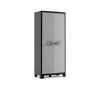 Keter Armoire haute utilitaire TITAN – Résine, étagères & pieds ajustables, IPX3 Noir/Gris