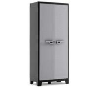 Keter Armoire haute utilitaire TITAN – Résine, étagères & pieds ajustables, IPX3 Noir/Gris