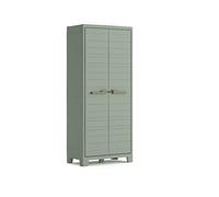 Keter Armoire Utilitaire Planet Outdoor en Résine Multifonctions pour Intérieur et Extérieur - Étagères et Pieds Ajustables - Canessable - 80 x 44 x 182 cm - Vert Jade -80% Recyclé