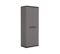 KIS Armoire utilitaire + armoire basse Piu – 3 tablettes réglables – Gris anthracite/noir