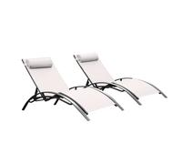 Keter bains de soleil monaco blanc (lot de 2)