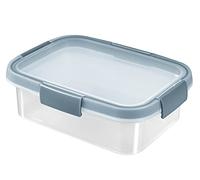 KETER | Boite Alimentaire Fresh Rectangulaire 1L - Smart Eco Line - 100% Recy et Recyclable - 100% Hermétique, Ergonomique et Résistante - Préserve la Fraicheur de vos Aliments - Transparent/Bleu