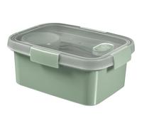 KETER - Boite Alimentaire Rectangulaire 1,2L avec Couverts - Smart Eco Line - 100% Recy et Recyclable - 100% Hermétique, Ergonomique et Résistante - Préserve la Fraicheur de vos Aliments - Vert