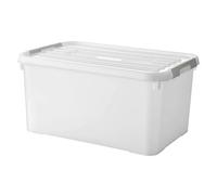 KETER Boite Handy Plus 50L - Boite de Rangement Multifonction - Plastique 100% Recy vec Système de Fermeture Rapide - Pour Stocker Tout Type de Choses - 40x60x29cm - Blanc