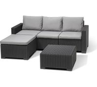 Keter California Chaiselounge Set pour 3-4 personnes avec table, résistant aux intempéries