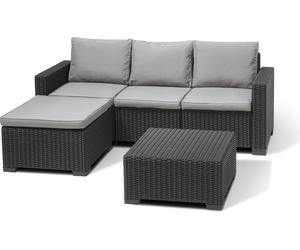 Keter California Chaiselounge Set pour 3-4 personnes avec table, résistant aux intempéries