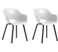Keter Chaise de jardin avec pieds en métal Noa 2 pcs. Blanc