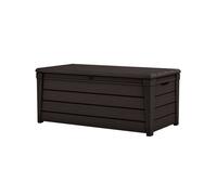 Keter Coffre de rangement Brightwood en Résine, durable et résistant aux intempéries, Marron - 454L - 145x69.7x60.3 cm