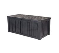 Keter Coffre de rangement Rockwood en Résine, durable et résistante aux intempéries, Graphite, 570L - 155x72.4x64.4 cm