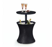 Keter Cool Bar table glacière 30 L aspect rotin graphite avec plateau relevable (230903)