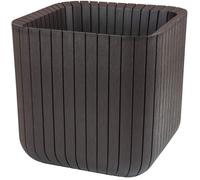 Keter Pot de fleurs Cube Planter L carré 39,5 x 39,5 x 39,5 cm marron 17201220