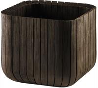 KETER CUBE PLANTER M Pot, 29,5 x 29,5 x 29,7 cm, marron 17202066