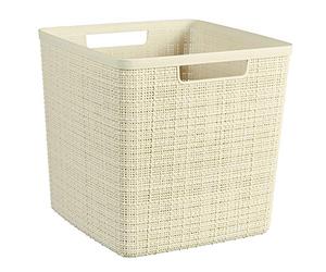 Keter CURVER | PANIERE Jute Cube 17L, Beige, 100% recyclé