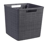 Keter CURVER | PANIERE Jute Cube 17L, Gris, 100% recyclé