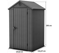 KETER DARWIN 4 x 4 Abri de jardin, 125,8 x 116,37 x 205 cm, gris 17212741