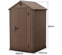 Keter Darwin 4x4 abri de jardin en résine marron 123,8 x 117 x 205,1 cm (259006)
