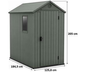 KETER DARWIN 4 x 6 Abri de jardin, 125,8 x 184,5 x 205 cm, vert 17209417