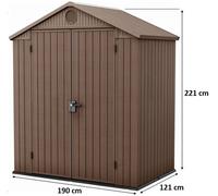KETER DARWIN 6 x 4 Abri de jardin, 190 x 121 x 221 cm, marron 17210351